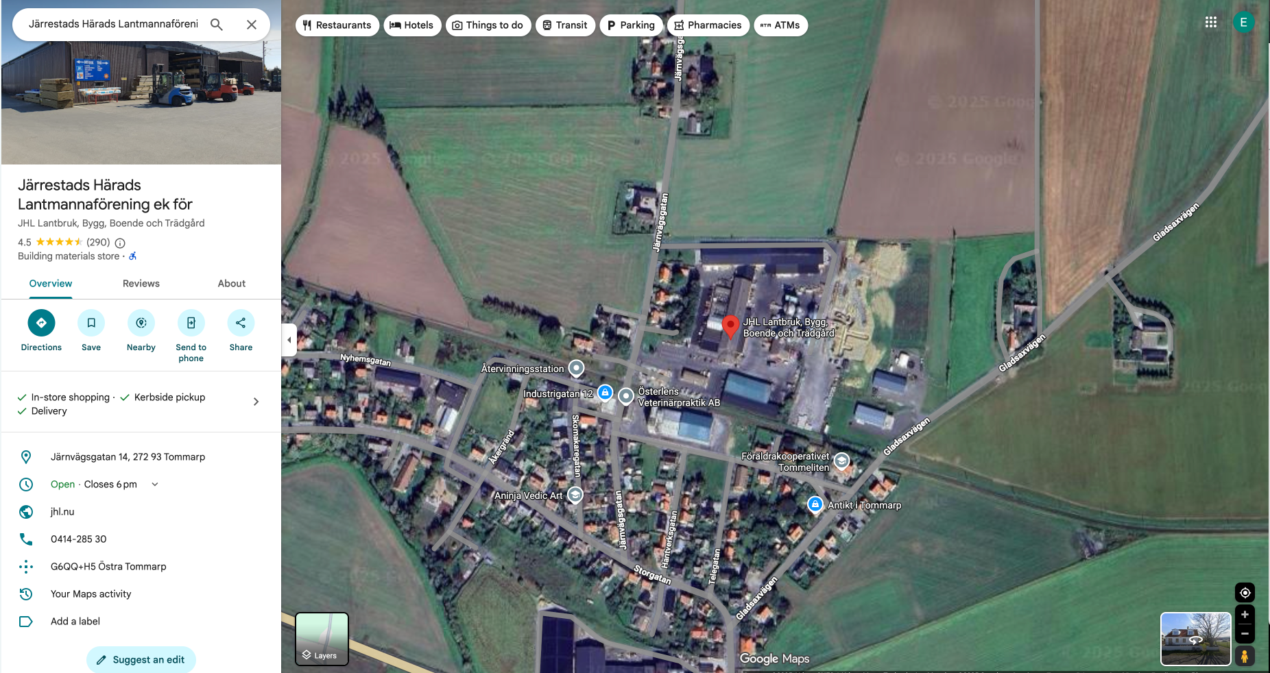 Karta till Järrestads Härads Lantmannaförening