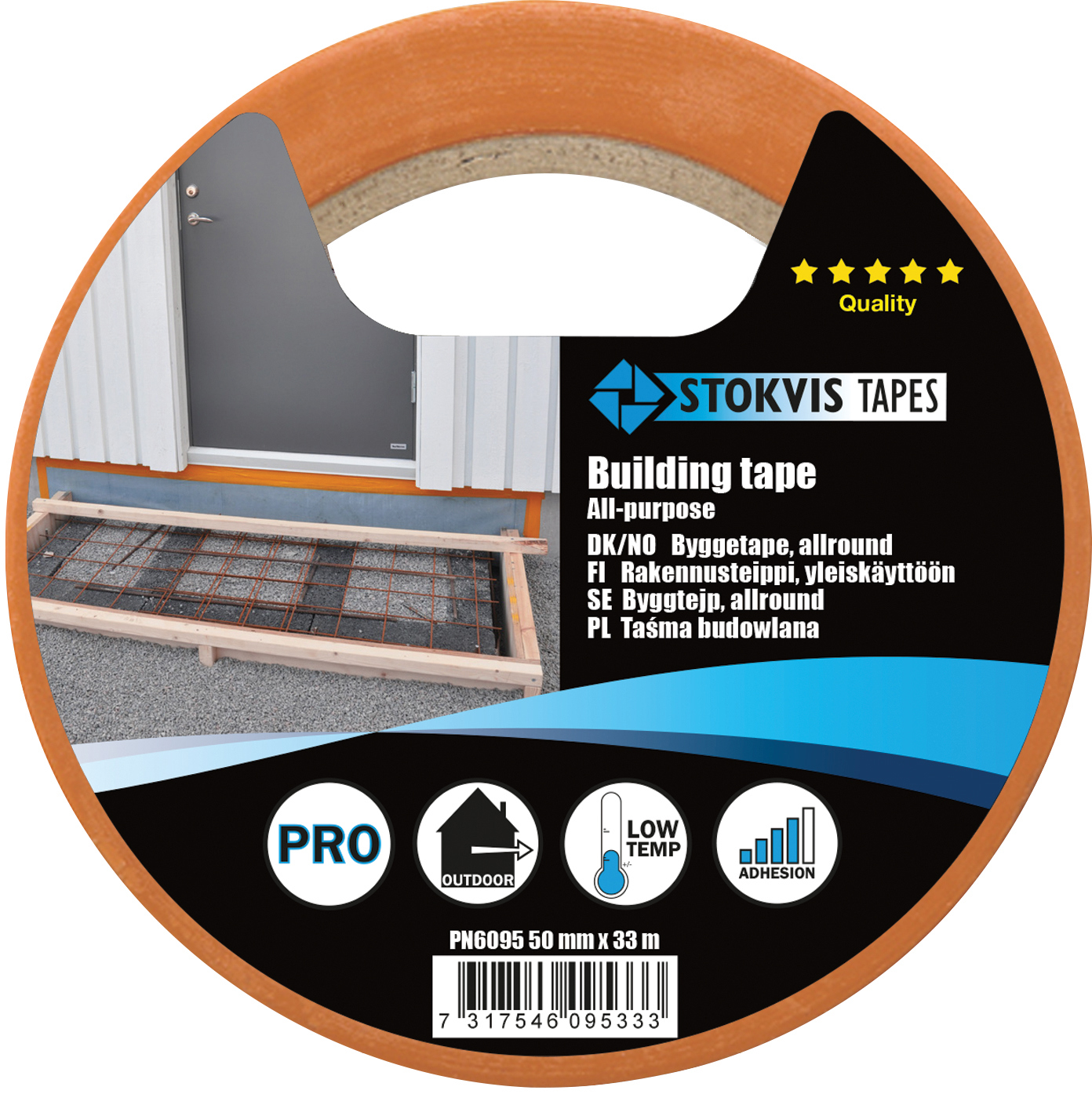 BYGGTEJP, ORANGE 50 MM X 33 M - Stokvis Tapes