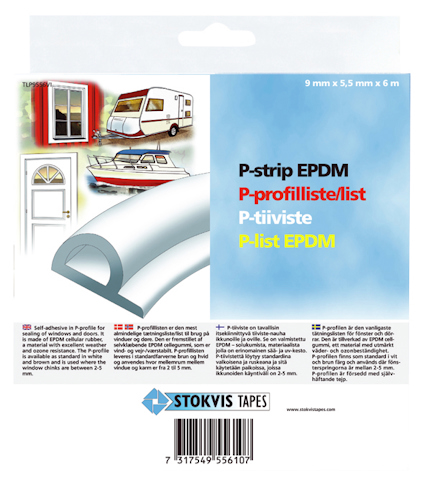 P-LIST EPDM, VIT 9 MM X 5,5 MM X 6 M