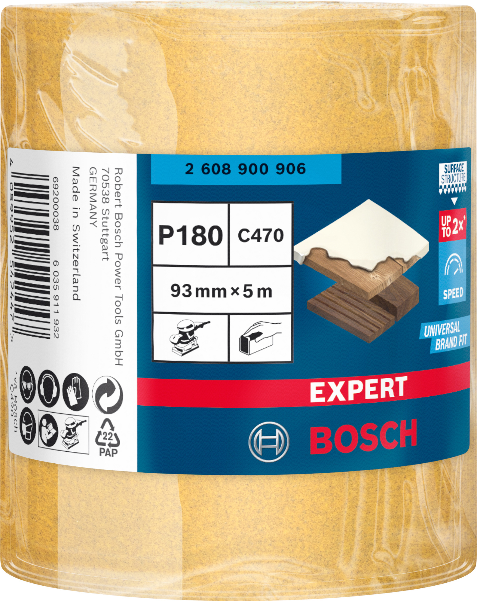 SLIPARK RULLE 5M 93MM K180 - Bosch