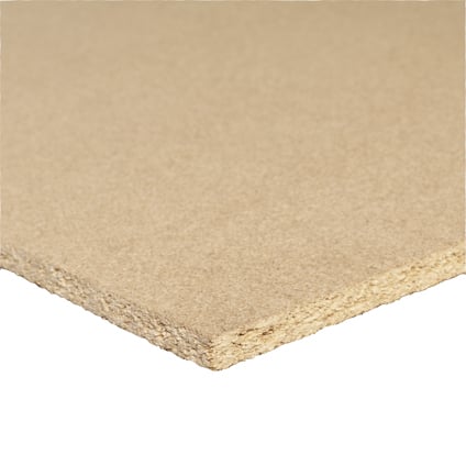 Rektangulär spånskiva med en jämn och slät yta.