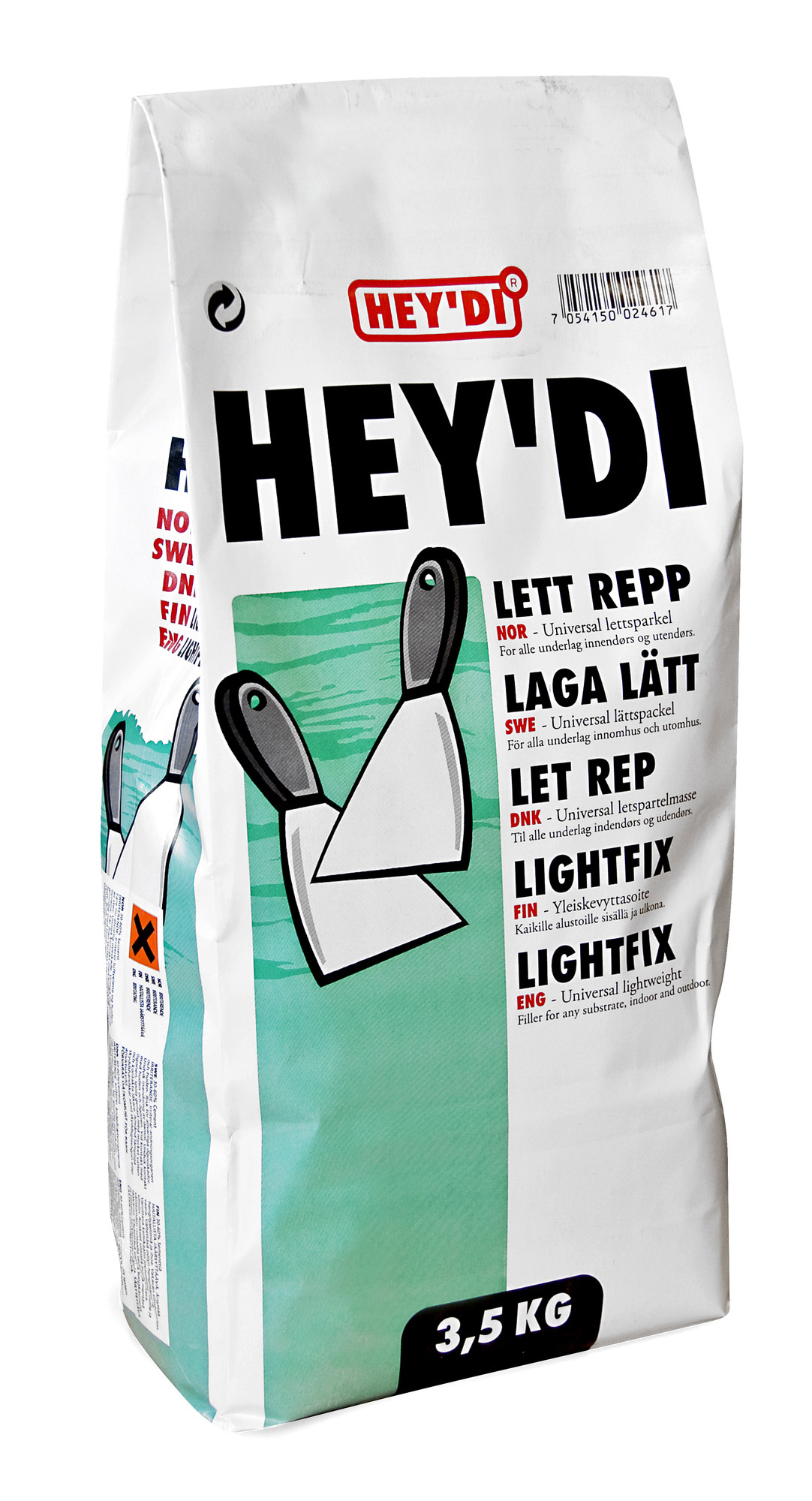 UNIVERSALSPACKEL LAGA LÄTT HEYDI GRÅ 3,5 KG - Hey'di