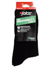 Svart socka förpackad med etikett märkt "Jalas", "HIGH BREATHABILITY LIGHT" och "Tencel". Storlek 42-43.