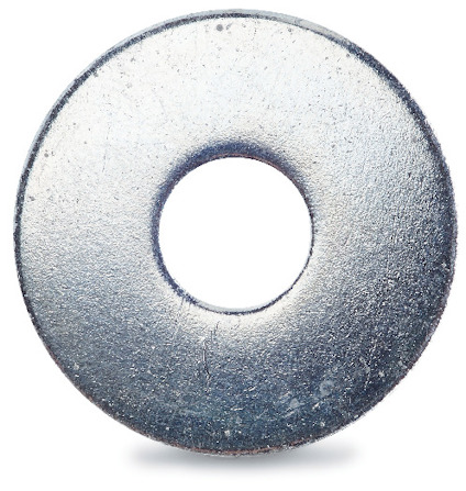 Metallbricka med rund form och ett centralt hål.