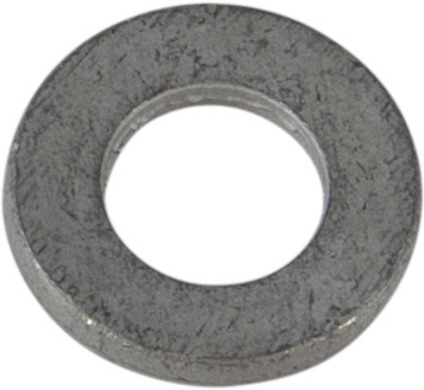 Metallisk plan bricka med rund form och slät yta, placerad mot en vit bakgrund.