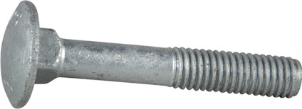 Vagnsbult med rund huvudet och gängad axel i metall.