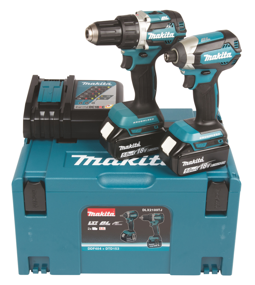 KOMBOKIT DLX2189TJ MAKITA DDF484 DTD153 2X5AH DC18RC MAK - Makita