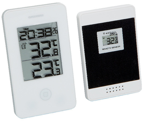 TERMOMETER IN/UT MIN/MAX TRÅDLÖS KLOCKA - Viking