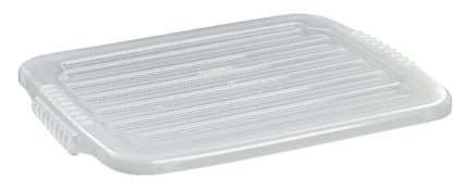 Transparent lock med räfflad yta och räfflade hörn.