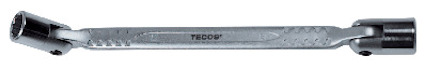 Ledhylsnyckel med två hylsor i ändarna och texten "TECOS" i mitten på handtaget.
