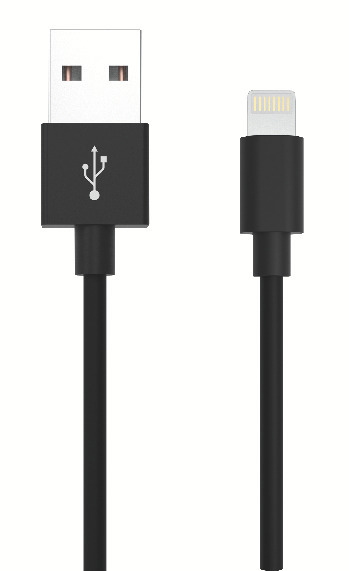 LADDKABEL USB A LIGHTNING 1.2M SVART - Ansmann