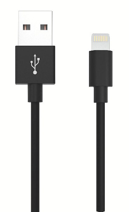 LADDKABEL USB A LIGHTNING 1.2M SVART