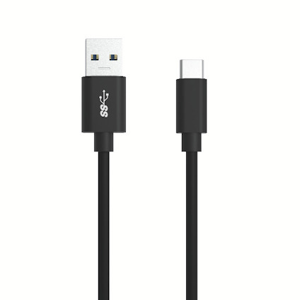 LADDKABEL USB A USB C 1.2 M SVART
