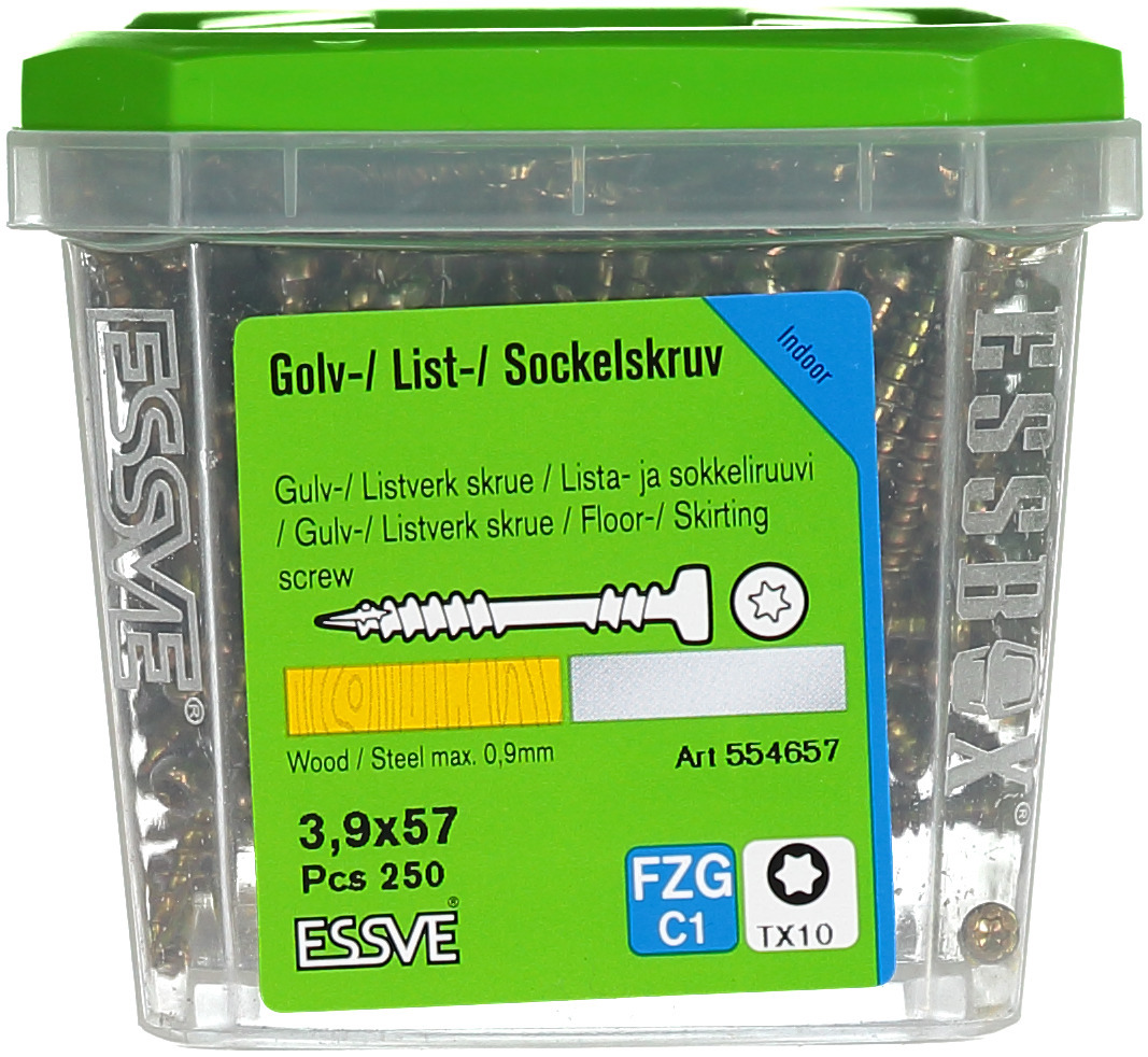SOCKELSKRUV TX10 GULKROMATERAD3,9X57 250ST - ESSVE