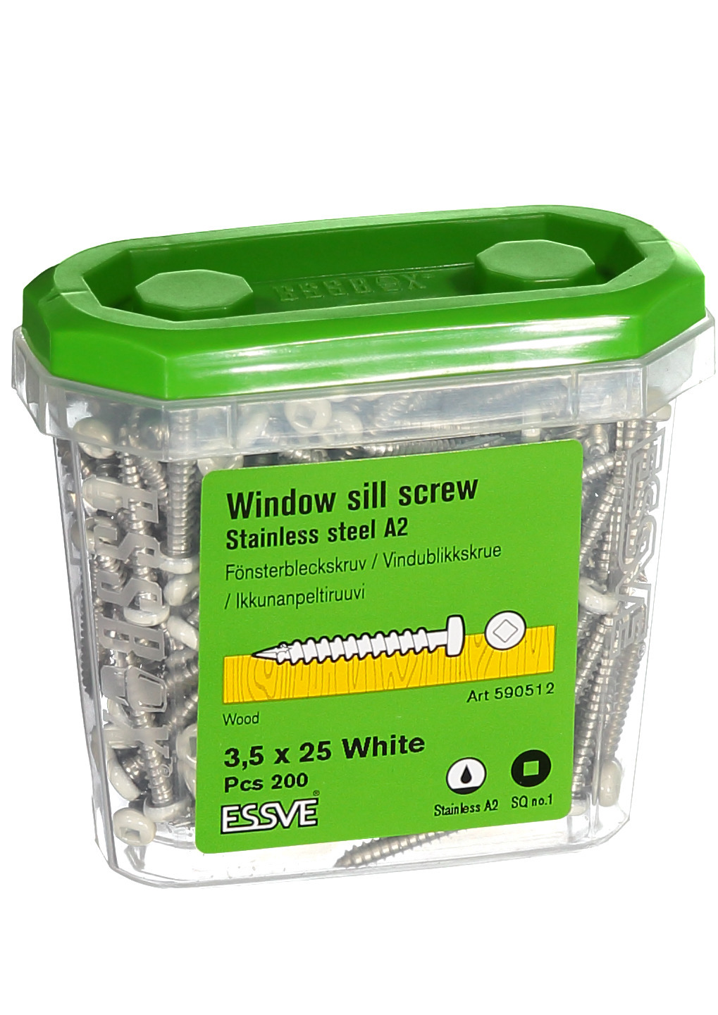 FÖNSTERBLECKSKRUV ROSTFRI A2 VIT R1 3,5X25 200ST - ESSVE