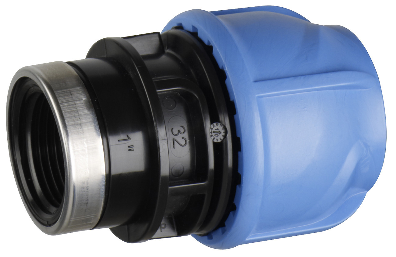 PEM-KOPPLING AV PP RAK PLAST-INVÄNDIG GÄNGA FÖRMINSKAD - Gelia