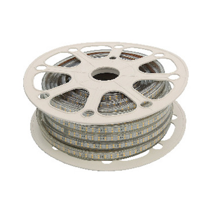 LED-ljusslinga upprullad på en vit plastspole.