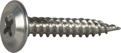 Metallskruv med vass spets och stjärnformad skruvhuvudskärning.