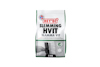 Vit förpackning med texten "HEY'DI SLEMMING HVIT SLAMMA VIT 5 KG" och en bild på en pensel.