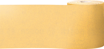 En gul sandpapperrulle i närbild.