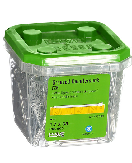 Förpackning med räfflad dyckert 1,7 x 35 mm, 900 stycken, ESSVE.