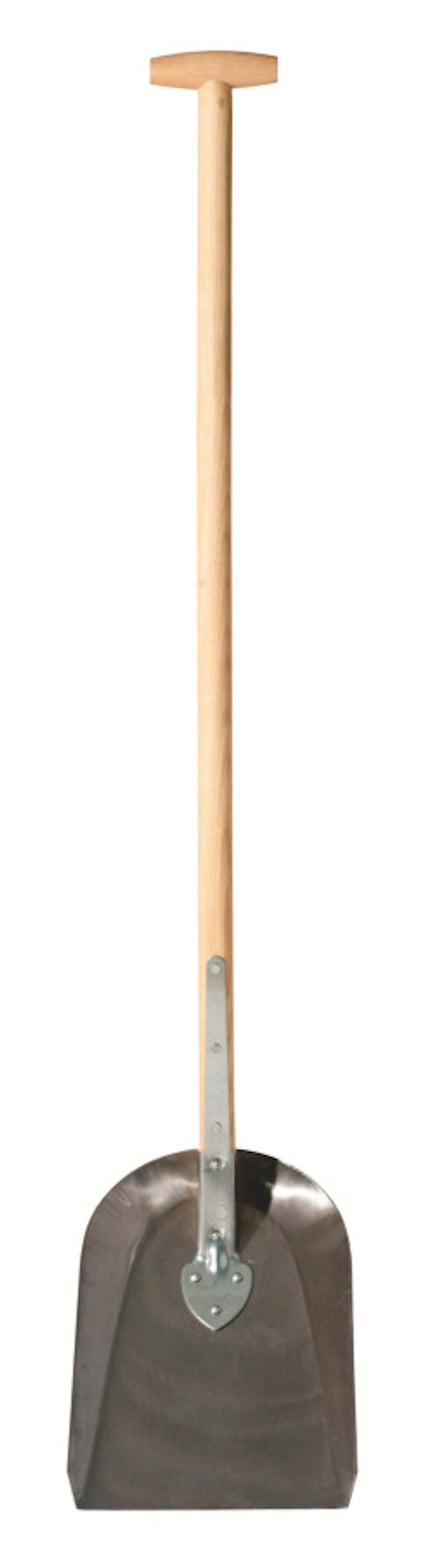 Skyffel med trähandtag och metallblad.
