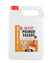 Plastbehållare med etikett "HEY'DI PRIMER FASADE" på framsidan och rött lock.