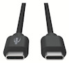 Svart USB-C-kabel med kontakter i båda ändarna och texten "ANSMANN" på kontakterna.