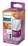 Förpackning för Philips dimbar LED-lampa, 5,9W, 806 lumen, varmvit 2700K, motsvarar 60W, sockel E27.
